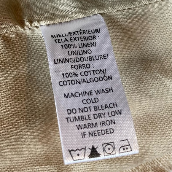 Ann Taylor LOFT Tan Linen A-Line Mini Skirt w/ White Trim Size XS - Picture 7 of 12